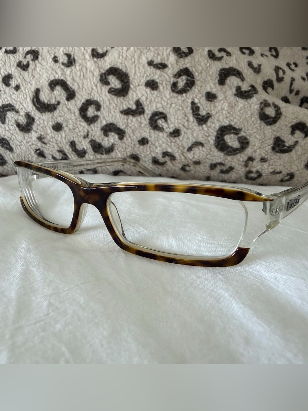 Dolce & Gabbana Tortoiseshell Rectangular Glasses - Brown/Clear